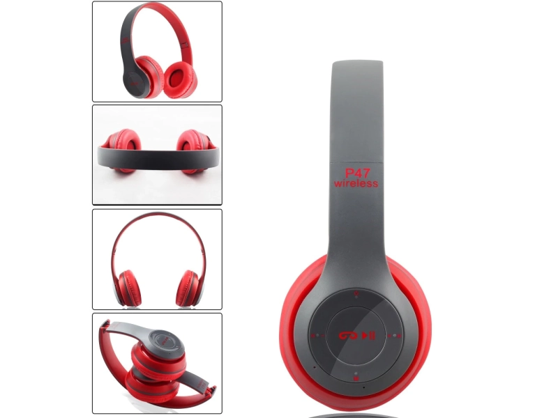 Безжични блутут слушалки OPEN P47 Червен/Сив Безжични блутут слушалки OPEN P47 Червен/Сив - OPEN 19005-r