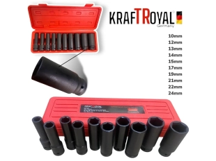 Комплект ударни вложки KRAFTROYAL, 10 броя, 1/2, 13 – 24 мм