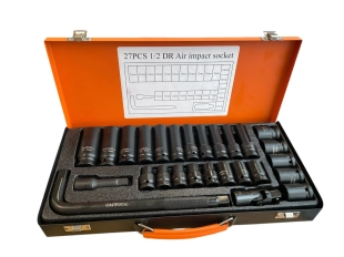 Комплект ударни вложки KRAFTROYAL, 27 броя, 1/2, 8 – 24 мм - Дълбоки и къси