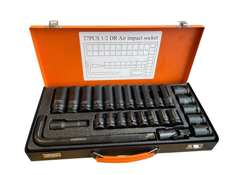 Комплект ударни вложки KRAFTROYAL 27 части, 1/2 Комплект ударни вложки KRAFTROYAL 27 части, 1/2