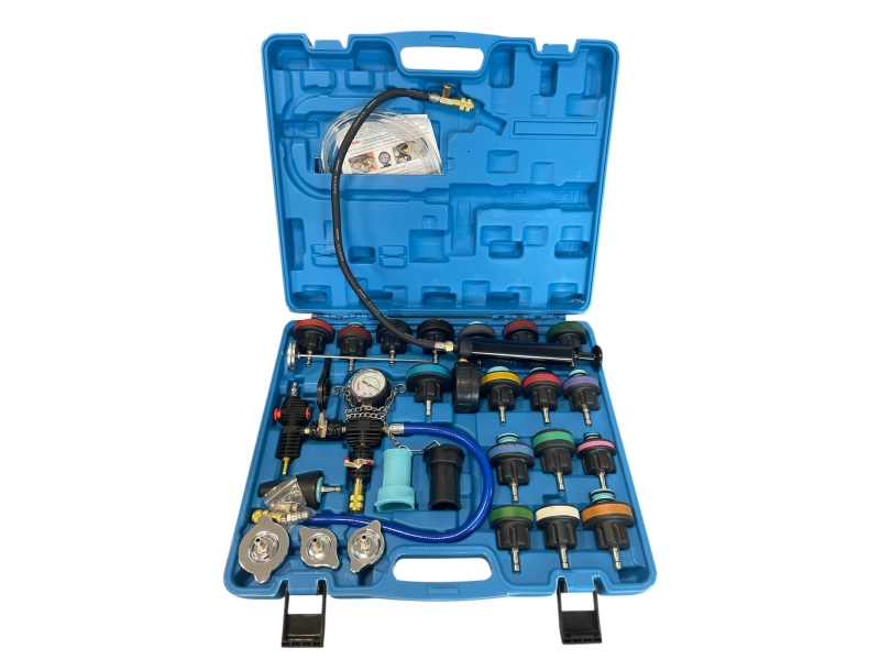Комплект за надуване и тестване на налягането на охладителната система 28ч. Комплект за надуване и тестване на налягането на охладителната система 28ч. - KraftRoyal 3186