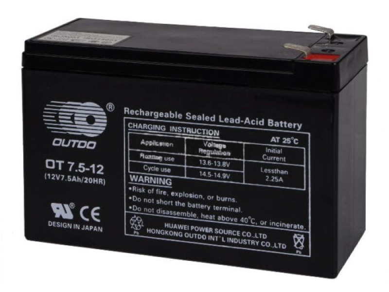 Тягов акумулатор 12V 7.5Ah, OT7.5 -12 UPS Тягов акумулатор 12V 7.5Ah, OT7.5 -12 UPS - OUTDO 19051