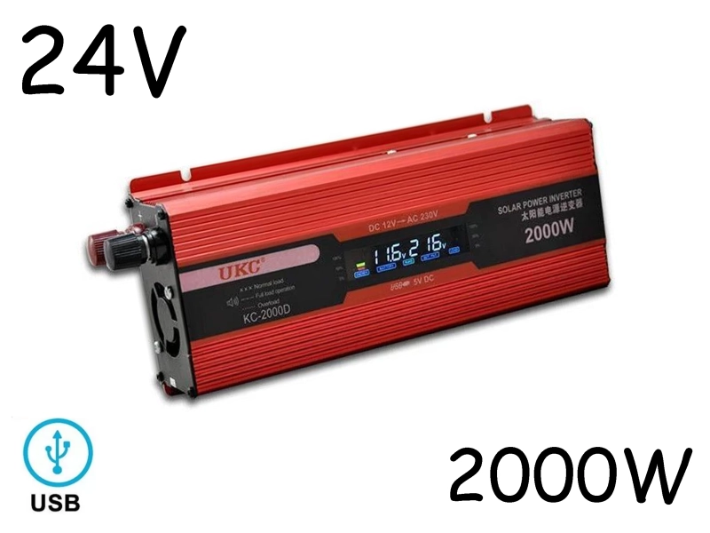 Инвертор на напрежение с дисплей UKC KC-2000D 24V - 220V 2000W Инвертор на напрежение с дисплей UKC KC-2000D 24V - 220V 2000W - UKC 1635