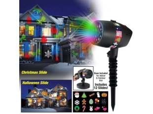 Празничен LED прожектор с 12 цветни слайда за Коледа Празничен LED прожектор с 12 цветни слайда за Коледа - подобен продукт
