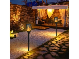 Соларна лампа тип факла XF-6018 с пламък за градина - 59 см.