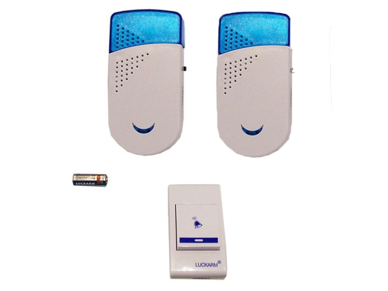 Безжичен звънец с 1 бутон и 2 приемника LUCKARM Безжичен звънец с 1 бутон и 2 приемника LUCKARM - 1646