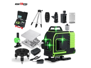4D Строителен лазер KraftRoyal  с 16 линии (четири точков зелен лазерен невилир) самонивилиращ