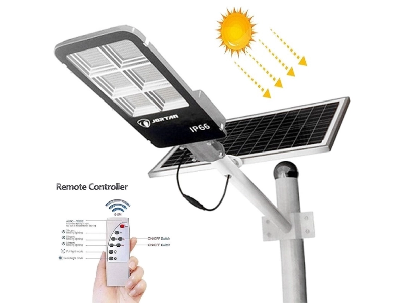 Улична соларна лампа с панел и стойка JORTAN 1800W - Jortan 3087