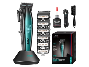 Машинка за подстригване VGR V-270 със стойка за зареждане (Зелен)