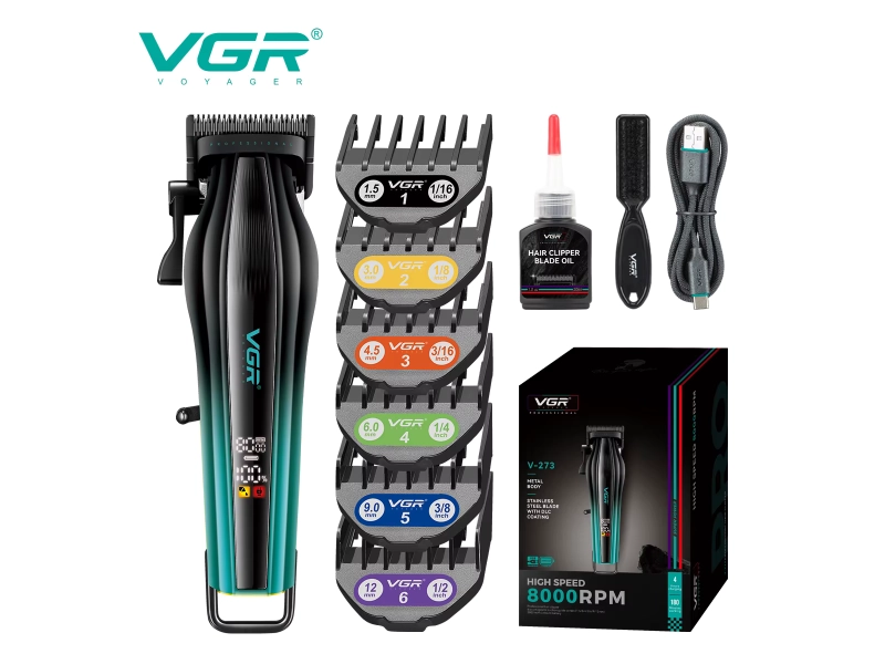 Професионална машинка за подстригване VGR V-273 в зелен цвят Професионална машинка за подстригване VGR V-273 в зелен цвят - VGR 3127-green