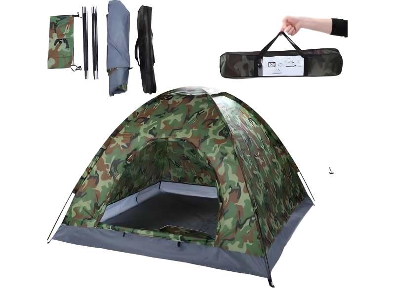 Камуфлажна двуместна палатка 200×200×140 см за къмпинг Камуфлажна двуместна палатка 200×200×140 см за къмпинг - 1354