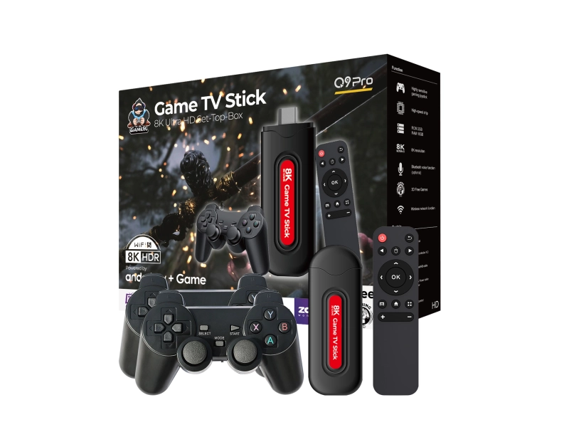 Игрова Конзола Game Stick + Андроид ТВ Q9Pro 4K над 49,000 Вградени Игри и Безжични Джойстици Игрова Конзола Game Stick + Андроид ТВ Q9Pro 4K над 49,000 Вградени Игри и Безжични Джойстици - KraftRoyal 1753-q9pro