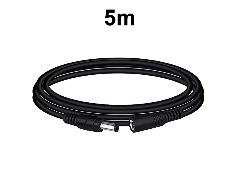 Удължителен захранващ кабел за камери 12V - 5м Удължителен захранващ кабел за камери 12V - 5м - 1807