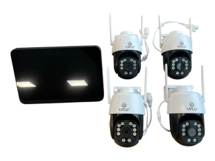 Безжичен комплект 4 въртящи AI камери 12mpx LYLU с 10.1 инча NVR LCD монитор 