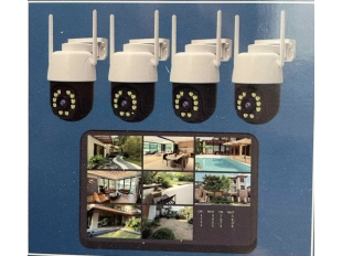 Безжичен комплект 4 въртящи AI камери 12mpx LYLU с 10.1 инча NVR LCD монитор 