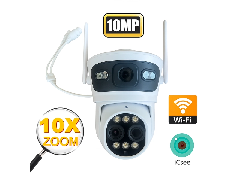 Двойна WiFi камера ( с три обектива ) 10MP с нощно виждане 10 х ZOOM LYLU Двойна WiFi камера ( с три обектива ) 10MP с нощно виждане 10 х ZOOM LYLU - LYLU 3231