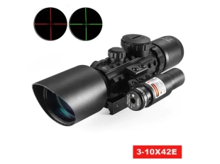 Оптика къса 3-10х42E с лазер и подсветка M9 LS3-10X42E