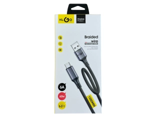 Кабел за зареждане 100см KLGO S-211, Type-C, FAST CHARGING