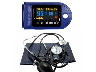 Механичен (анероиден) апарат за кръвно налягане + оксиметър
